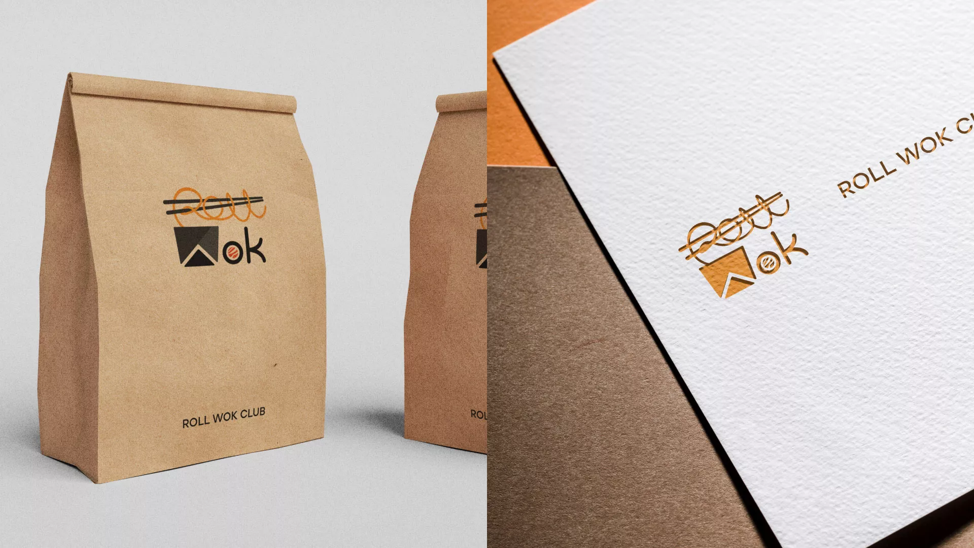 Разработка логотипа суши-бара «Roll Wok Club» в Красновишерске