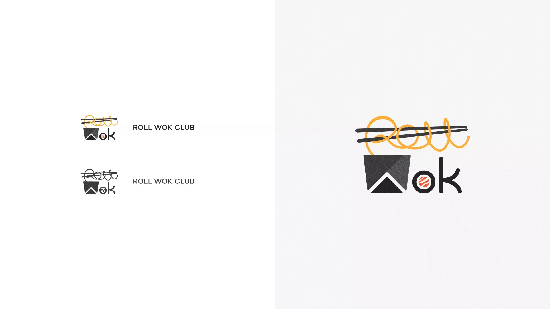 Разработка логотипа суши-бара «Roll Wok Club» в Красновишерске